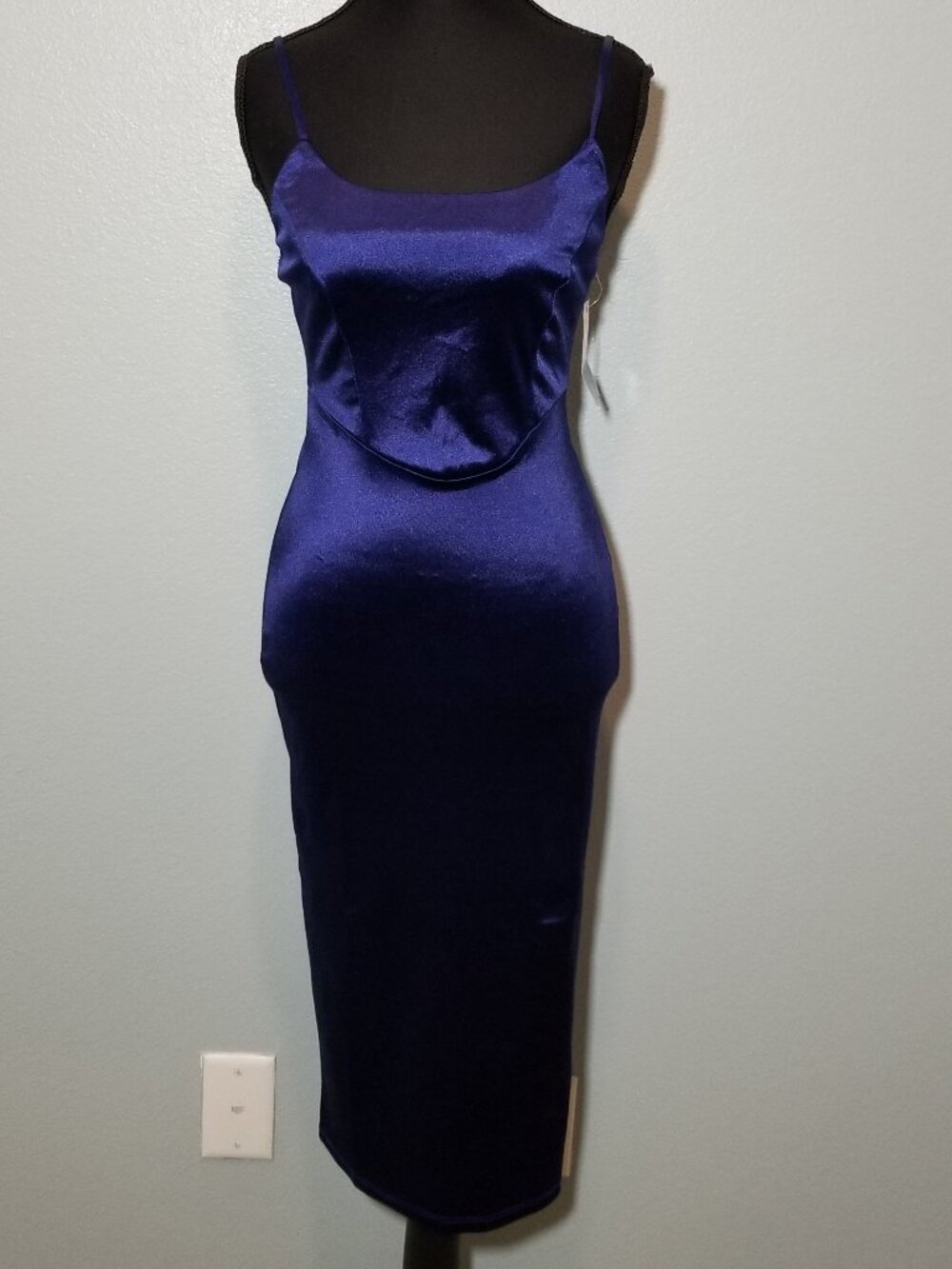 Haley & June Blue Sz Small Spaghetti Strap Dress Bodycon Cocktail Prom HOCO NWT